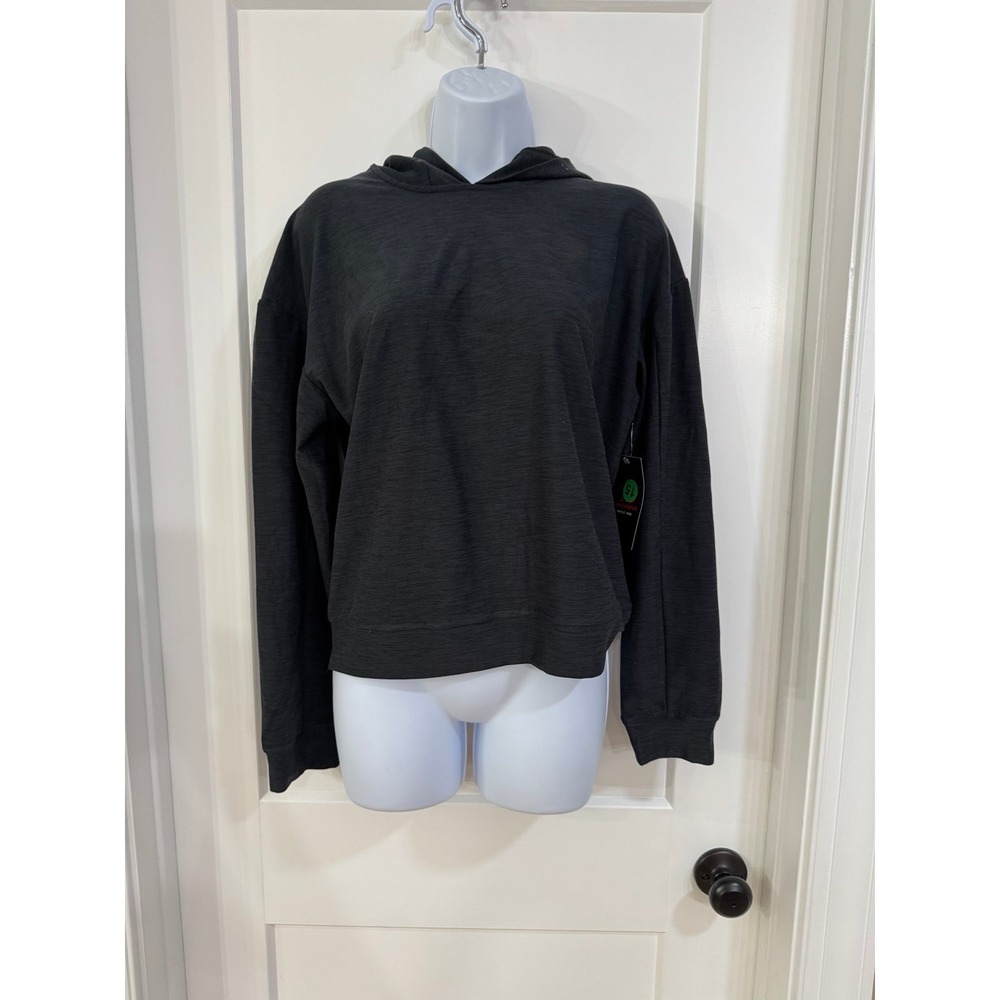 New Balance Womens SPCDYE Layer Hoodie‎ Gray Black Pullover Activewear XS